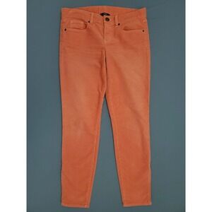 J Crew Toothpick Super Skinny Stretch Corduroy Pants Women Size 27 Coral Preppy
